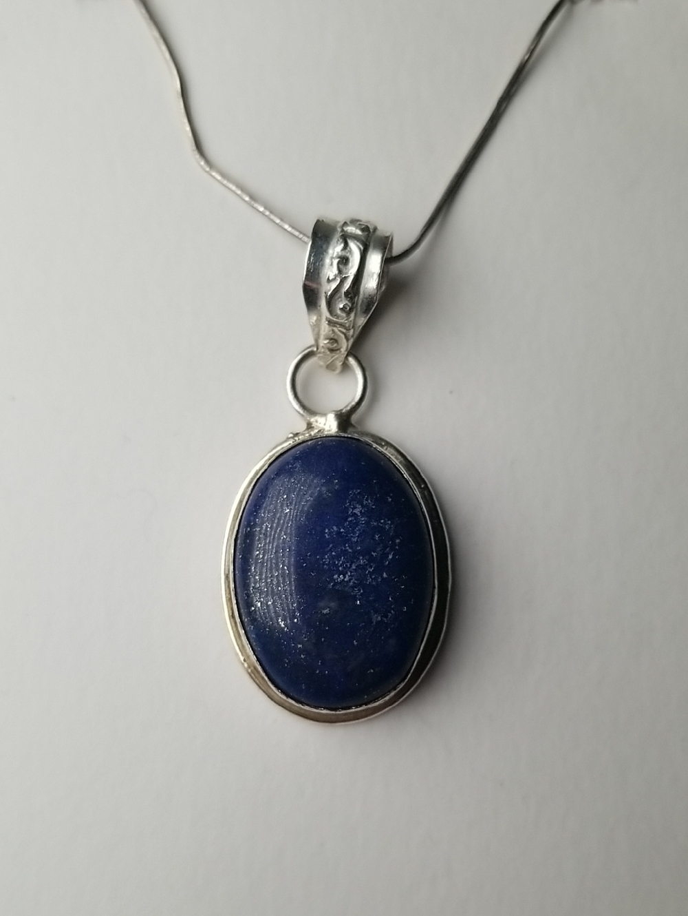 Vintage Lapis Pendant In Silver